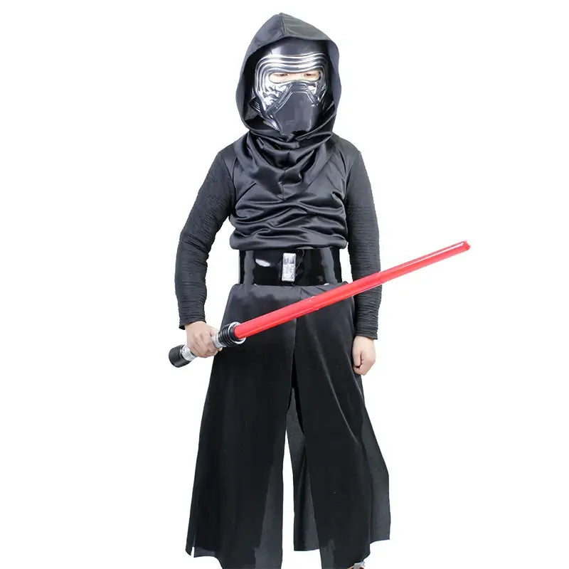 Deluxe Kylo Ren Classic Cosplay Clothing Kids 4-10years Halloween Movie Costume 4PCS set