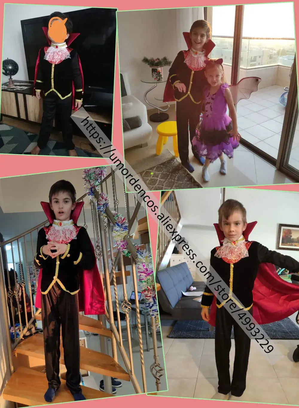 Gothic Vampire Costume for Kids Halloween