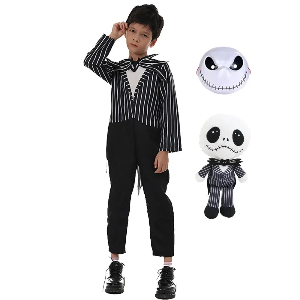 Kids 2024 Nightmare Before Christmas Sally Halloween Vestidos Jack Cosplay Costume Dress Girls Boy Children Carnival Party Dress