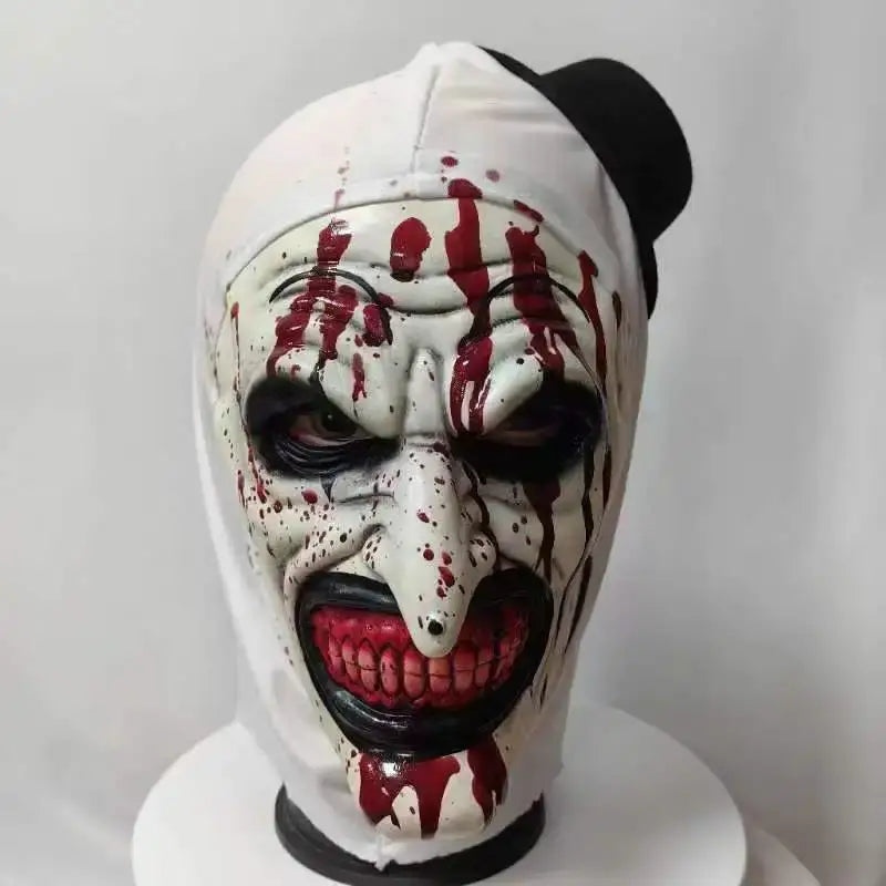 Scary Terrifier 3 Cosplay Mask Halloween Clown Bloody Latex Soft Party Decoration Props Terrifier Masks Costume Adult One Size