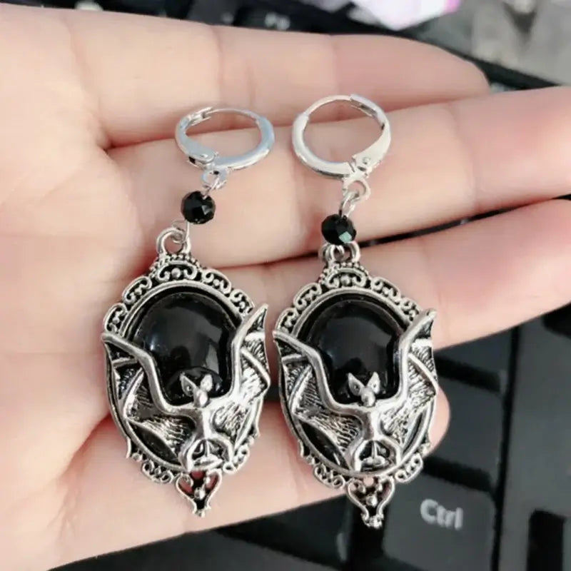 Necklace with Bat Earrings Ring Halloween for Vampire Costume Accessories for Wo