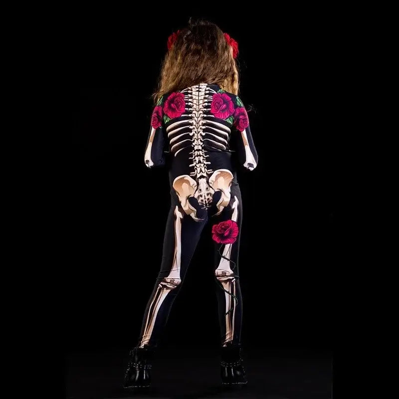 Pink skeleton for adult children scary costume for Halloween Cosplay sexy suit carnival Party Baby Girl cloaks the day of the