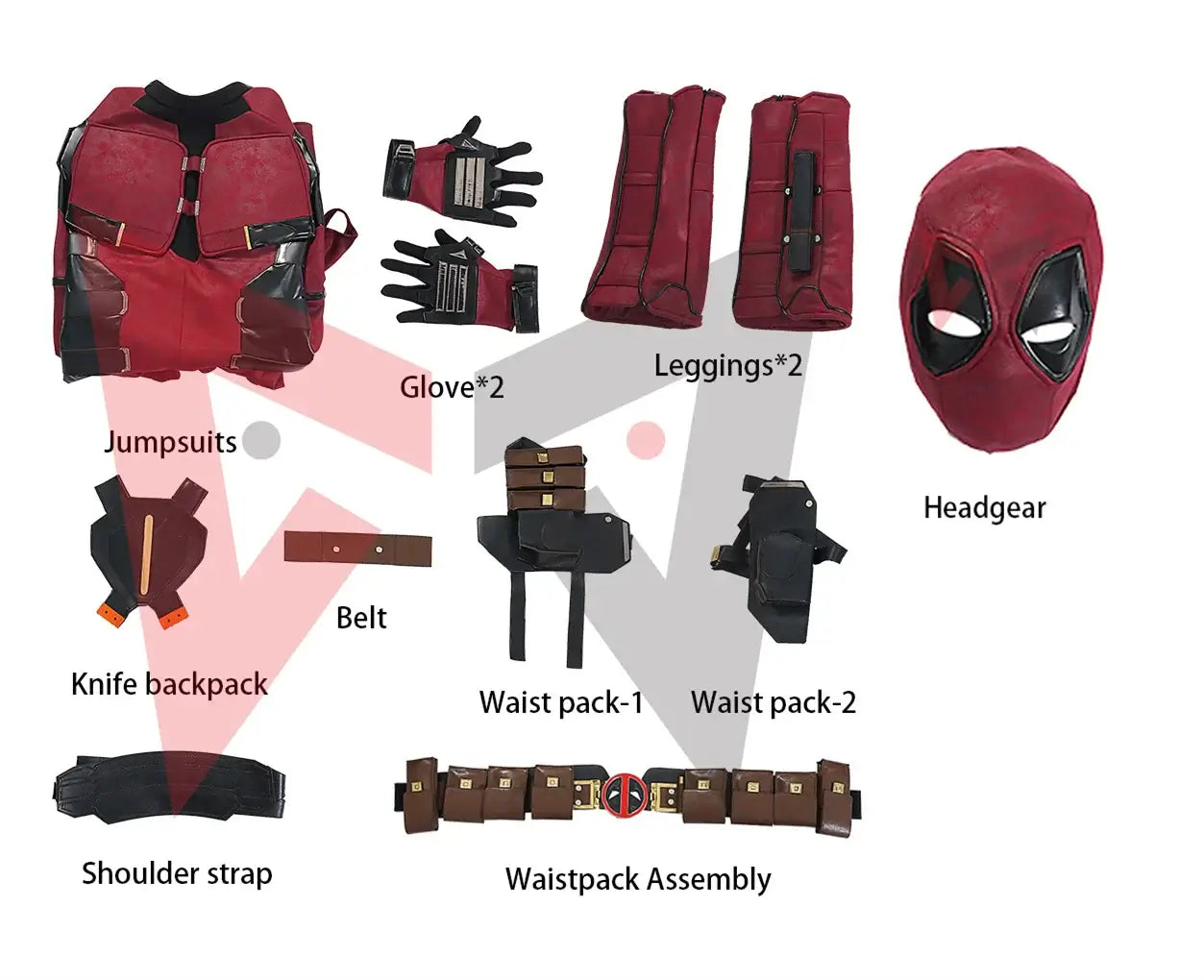 New Deadpooling 3 Cosplay Cosutme Wade Winston Wilson Jumpsuit Belt Cosplay Costume Movie Anti-hero Suit Halloween