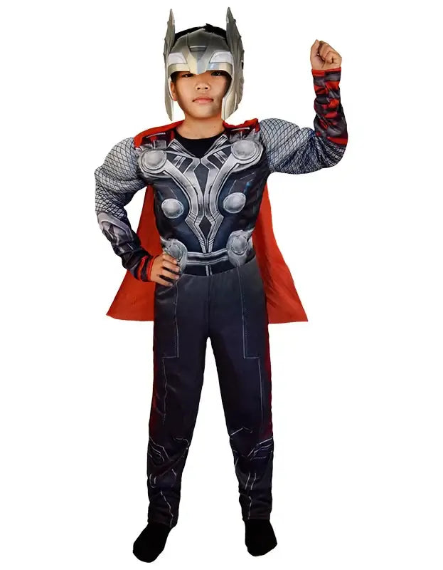 SuperHero Kids Muscle Thor Cosplay Costumes Clothes With Harmmer Avengers Child Super Hero Halloween Costumes Children's Day