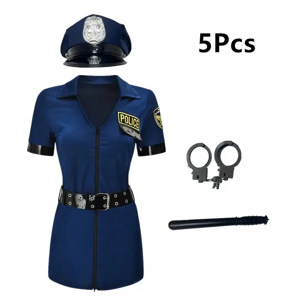 S-XXL Halloween Sexy Female Cop Police Officer Uniform Policewomen Costume Adult Women Police Cosplay Fancy Dress