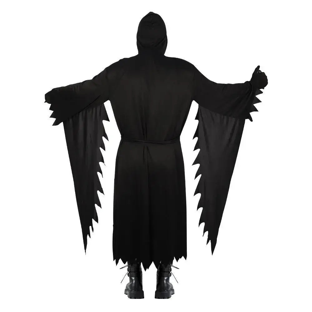 Halloween Cosplay Costume Grim Reaper Scary Skeleton Clothing Kids Adults Ghost Robe with Mask Knife Carnival Party Role-play