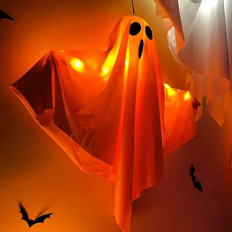 Halloween Party LED Glow Ghost Home Indoor Outdoor Decoration Supplies 2024 Haunted House Bar Hanging Horror Props with Lights