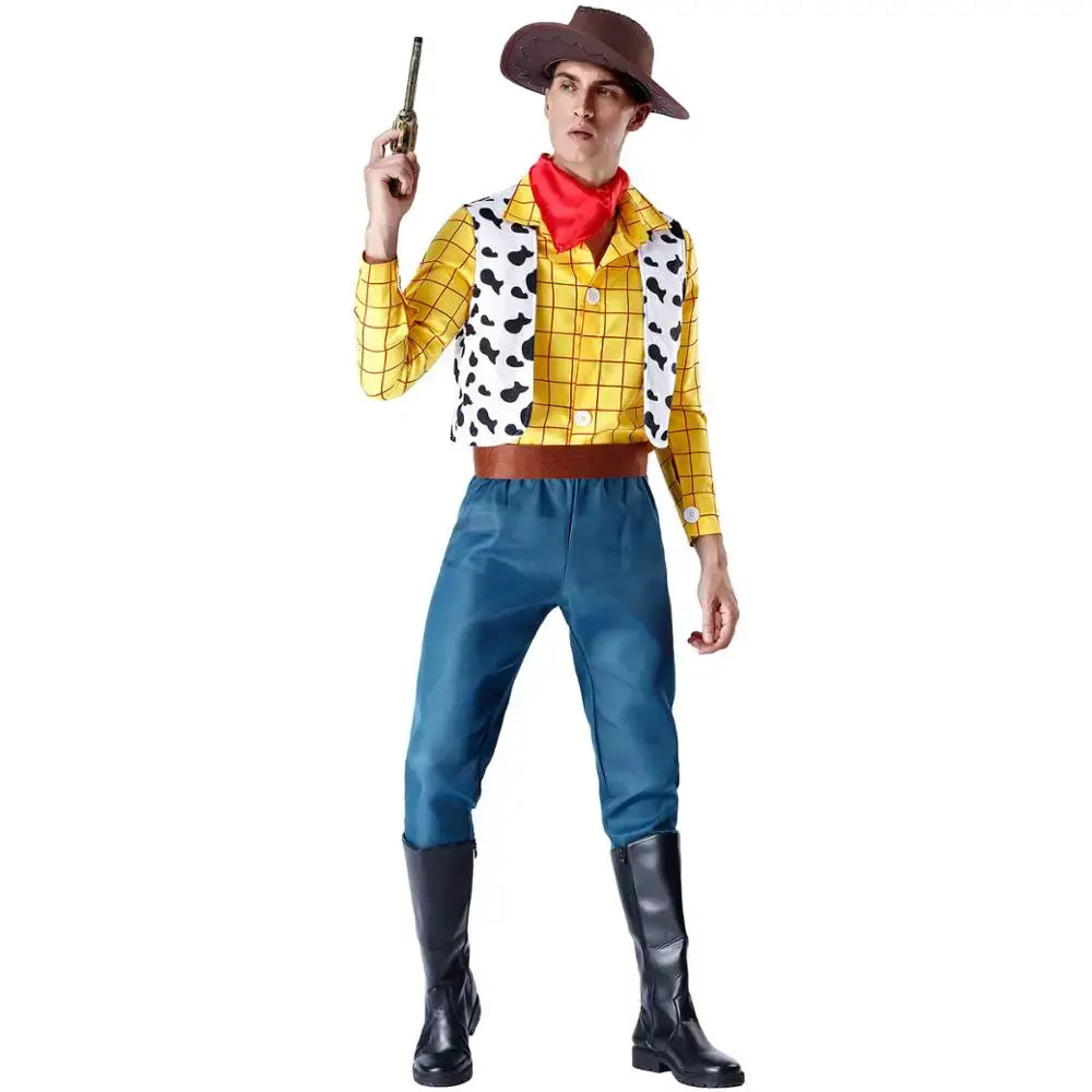 Cosplay Story Woody Costume Sets Cowboy Christmas Dress Unisex Sheriff's Halloween Carnival Dress Up Party Toy Stage Performance