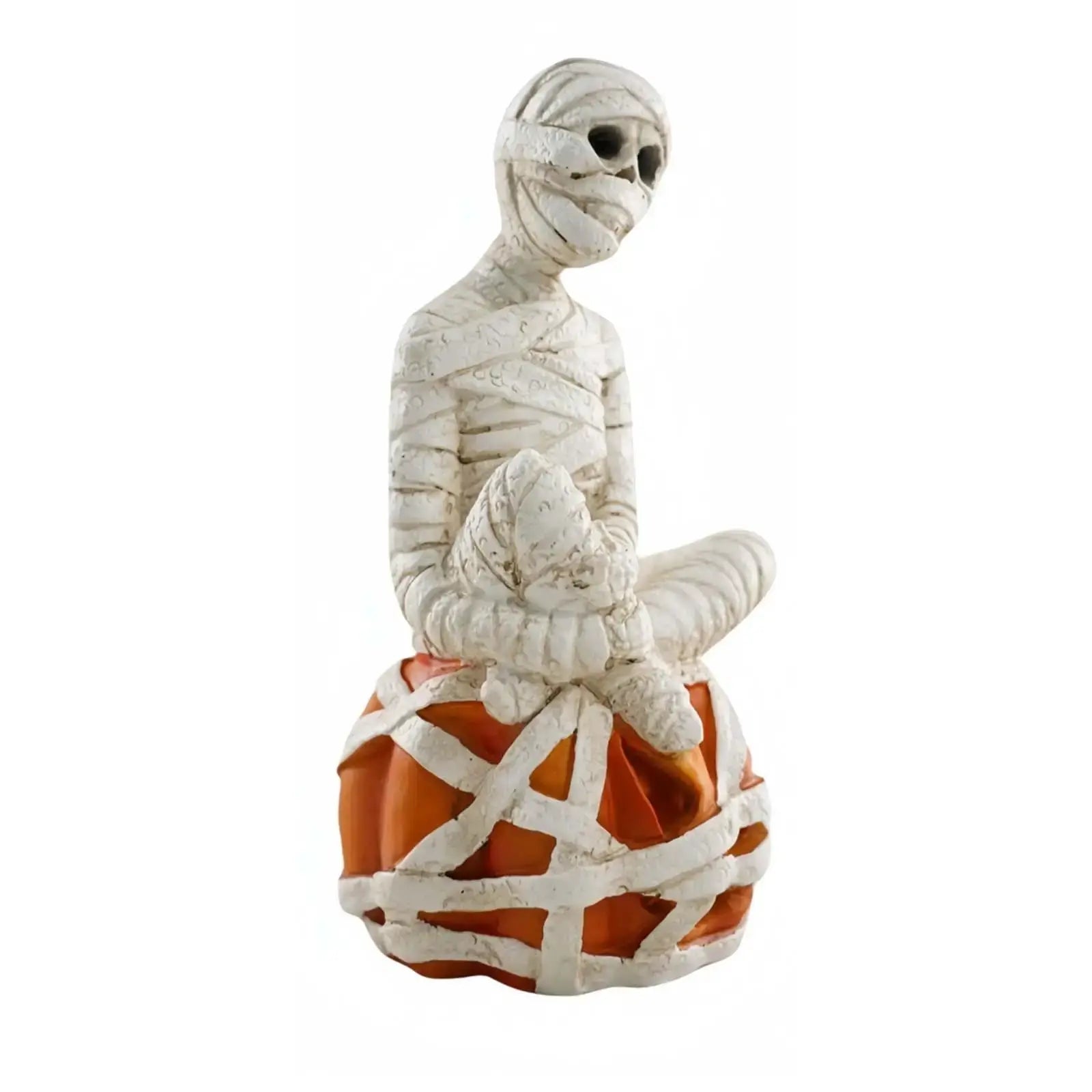 Pumpkin Skeleton Statue Decorative Resin Gift Creative LED Lamp Halloween Decoration for Haunted House Party Yard Desktop Decor