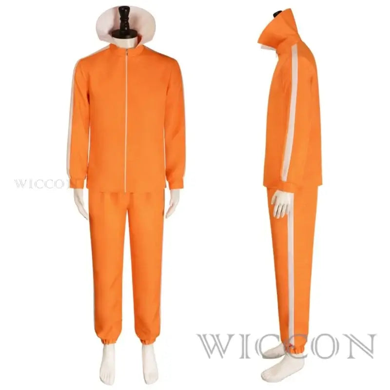 Movie Vector Cosplay Costume Orange Jakect Pant Glasses Outfits Set Mushroom-shaped Wig Halloween Fancy Suit Party Suit