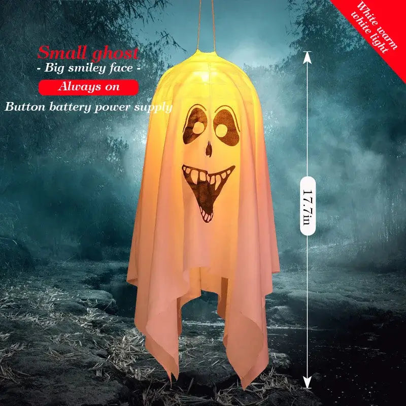 Halloween Party LED Glow Ghost Home Indoor Outdoor Decoration Supplies 2024 Haunted House Bar Hanging Horror Props with Lights