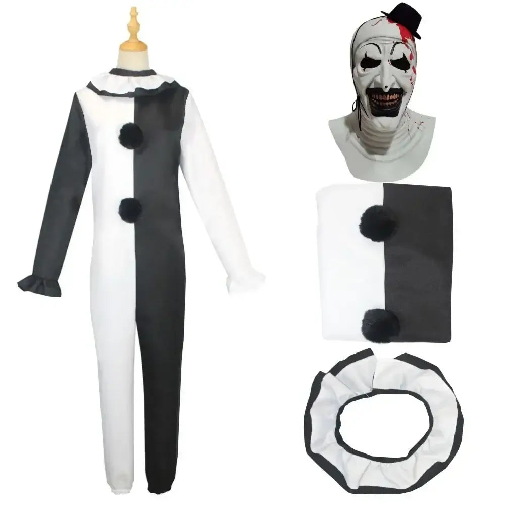 Art The Clown Cosplay Movie Terrifier 2 Art The Clown Cosplay Costume Jumpsuit Mask Halloween Costumes Mask for Men Women