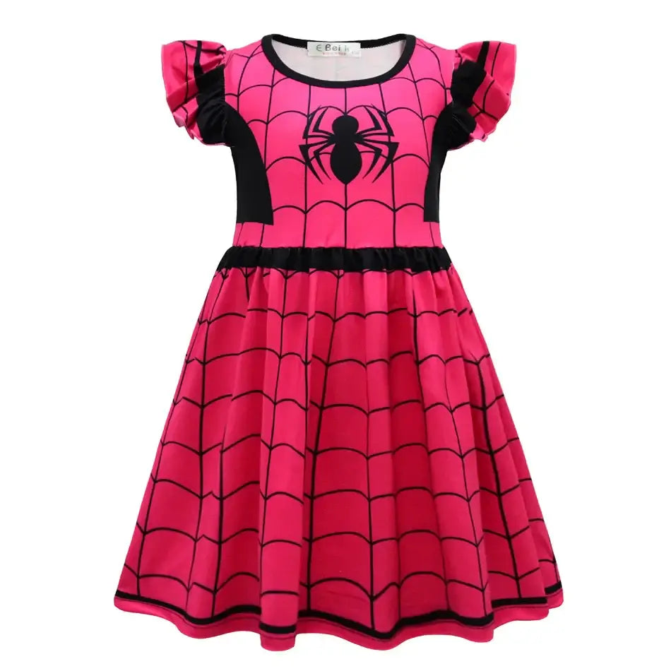 2024 New Spiderman Halloween Cosplay Girls Dress Children Cute Costumes Party Spiderman Kids Clothes