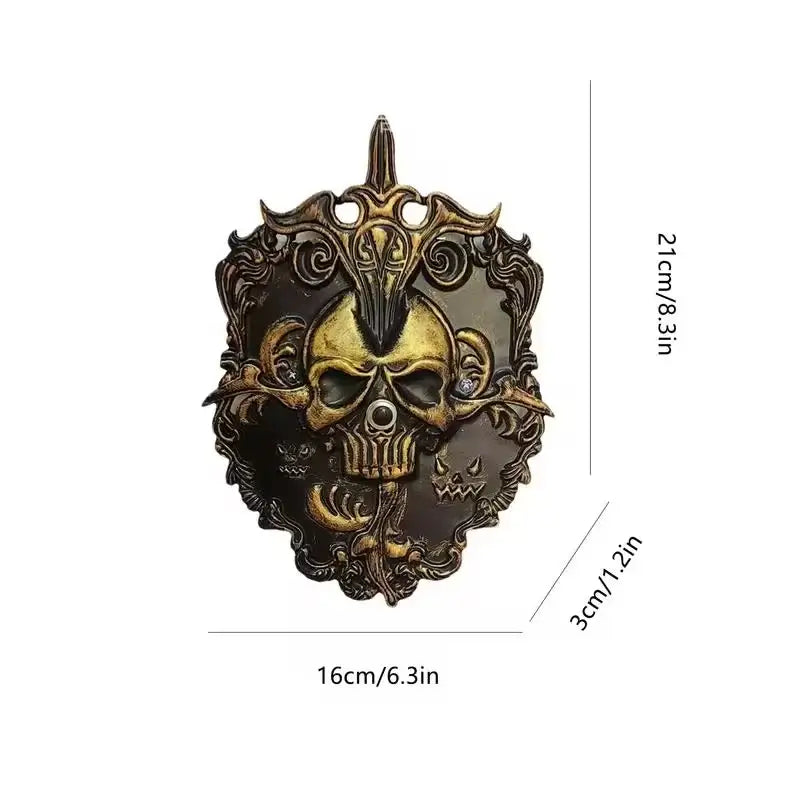 Halloween Scary Skull Doorbell Rust-Proof Porch Skull Decorative Doorbell Haunted House Party Skull Doorbell Props