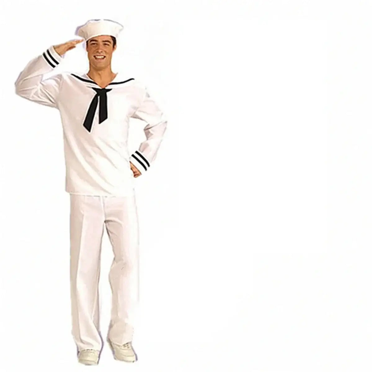 Cosplay Navy Sailor Suit Set Costumes Halloween Adults White Blue Fancy Dress Up Party Stage Performance Uniform for Men Boys