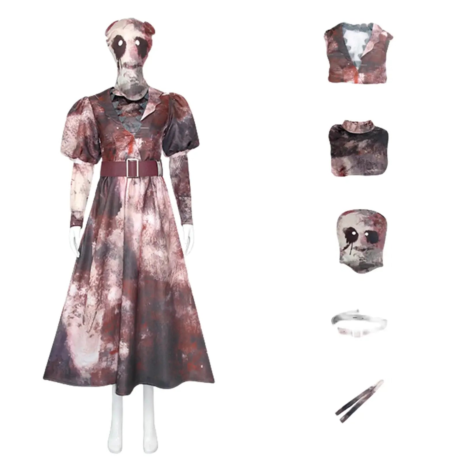 Game Dead Zombie Daylight Fancy Dress Scary Nurse Killer Outfit with Mask Halloween Costume Women Sally Smithson Fancy Dress Up