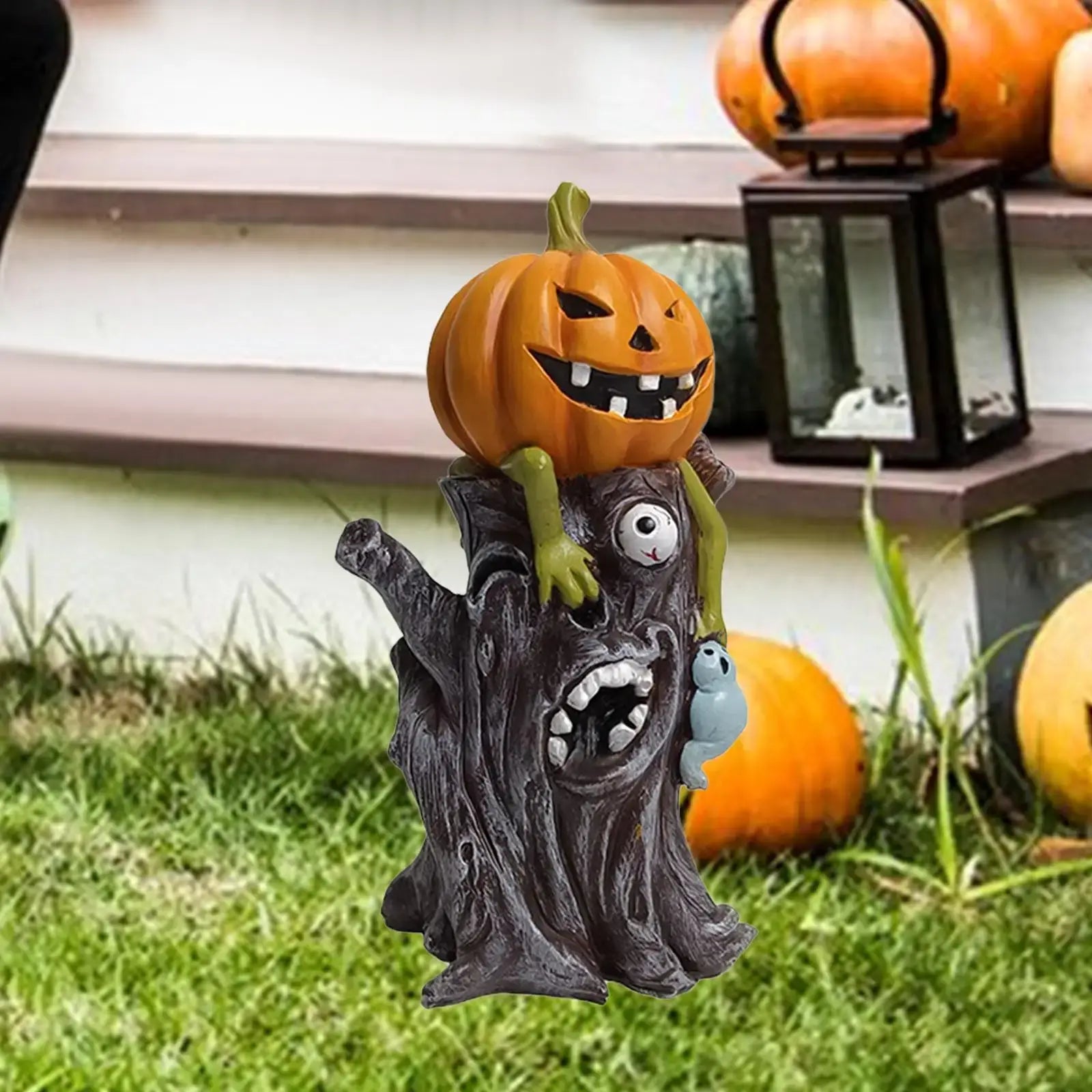 Halloween Pumpkin Stump Monster Prop for Holiday Parties Haunted House