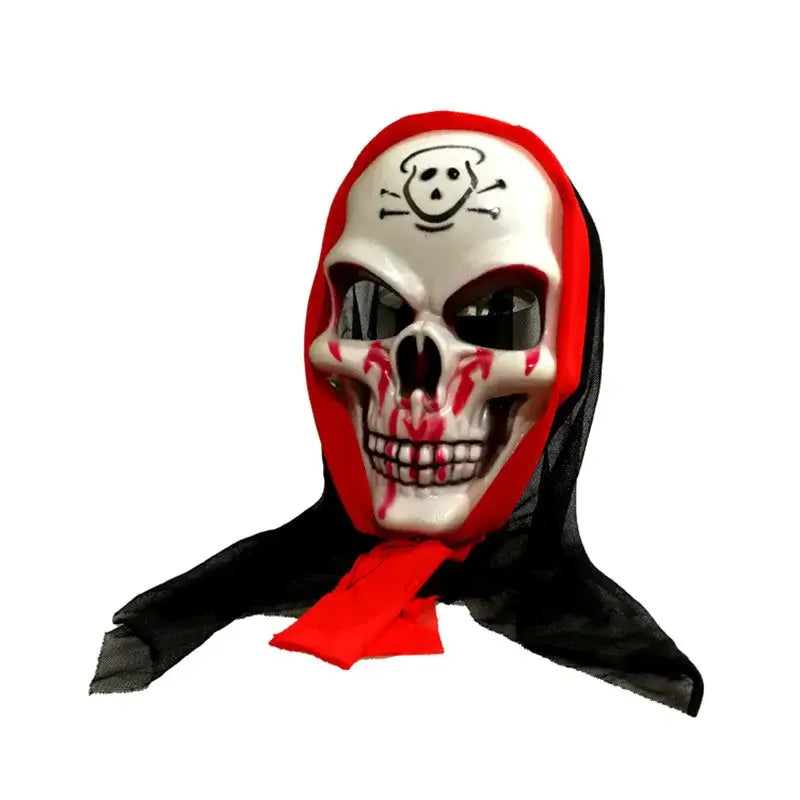 Halloween Costume Scary Grim Reaper Costume for Boys Kids Costume with Glowing Red Eyes With Gloves Mask