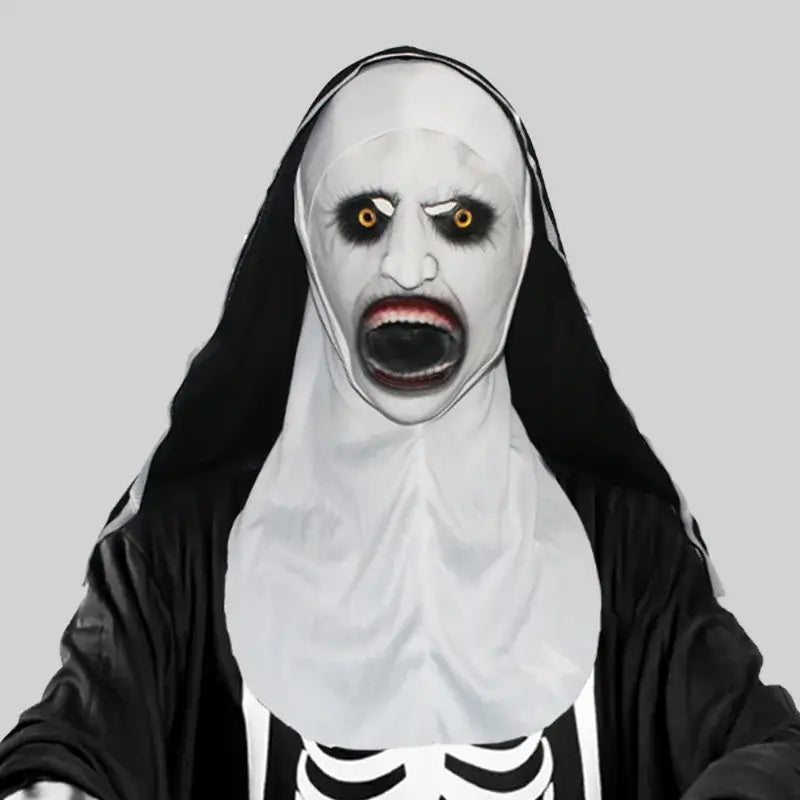 The Nun 2 Nun Mask Halloween Horror Makeup Mask Trick Face Scary Scary Latex Headgear