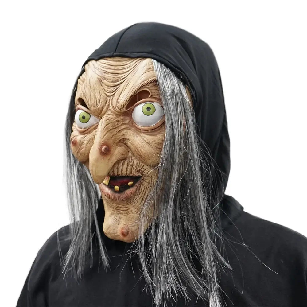 Eraspooky Scary Witch Mask Scary Creepy Halloween Latex Old Women Face Masks Halloween Costume Prop